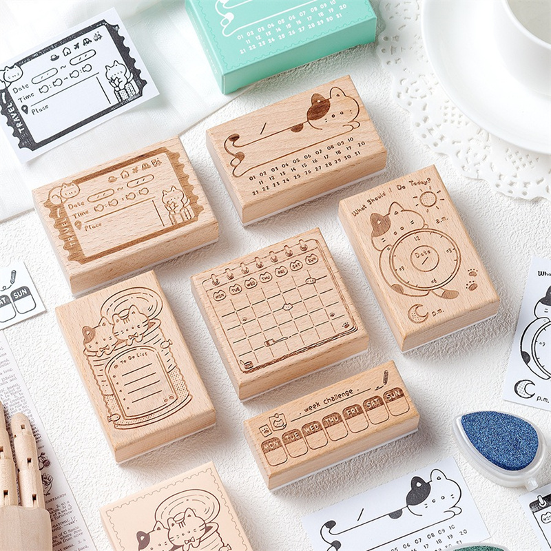 Rubber Date Stamp - Timbro in legno a forma di