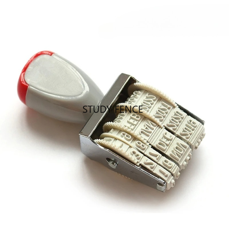 Rubber Date Stamp - Timbro portatile con data inglese per