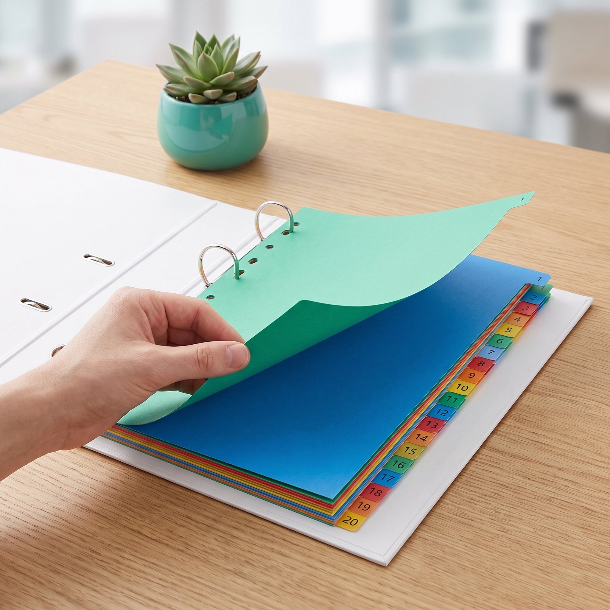 Tab Divider A4 - 20 Divisori in Plastica Codificati a