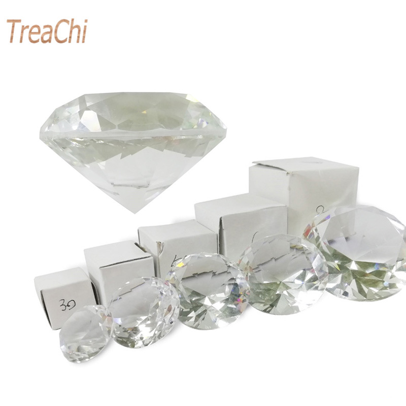 Paper Weight Crystal - Fermacarte cristallino, vetro tagliato sfaccettato, diamante
