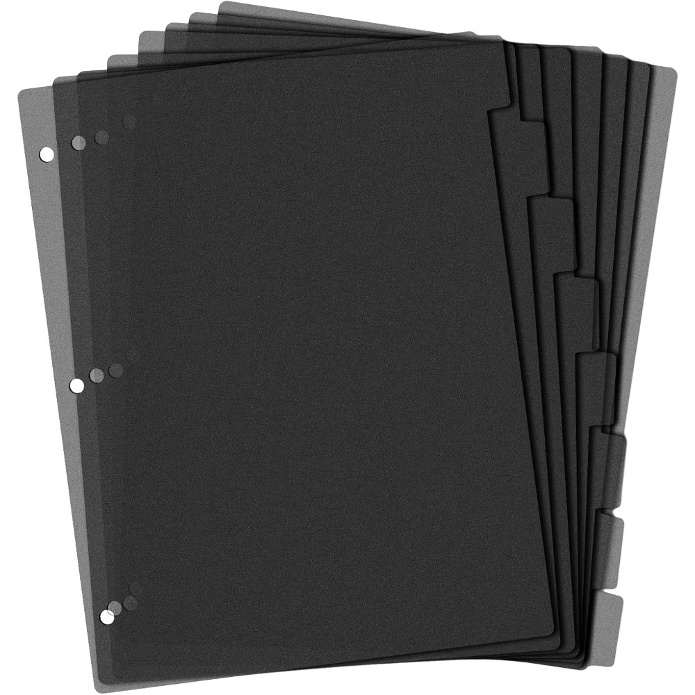Tab Divider A4 - 8 Divisori Neri in Plastica per