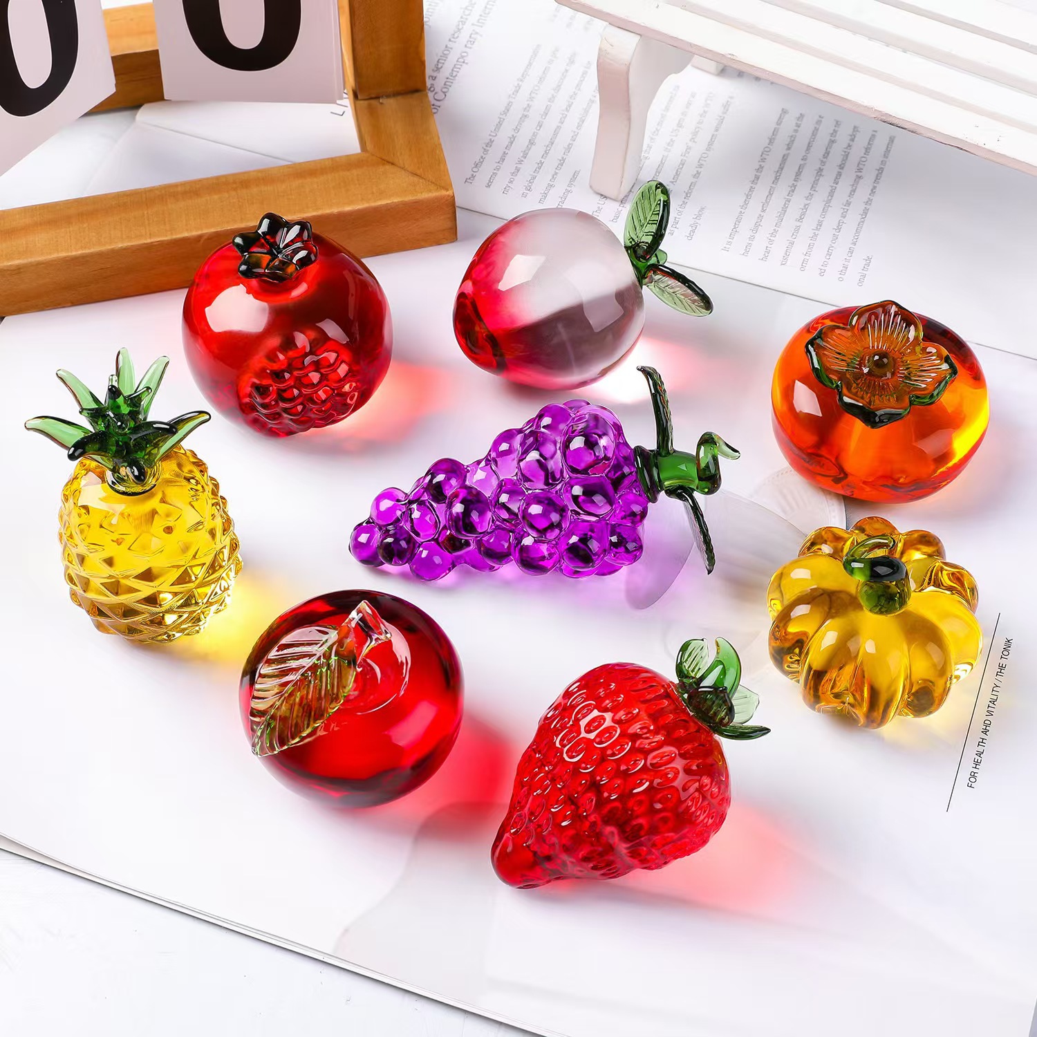 Paper Weight Crystal - Fermacarte per frutta in cristallo con