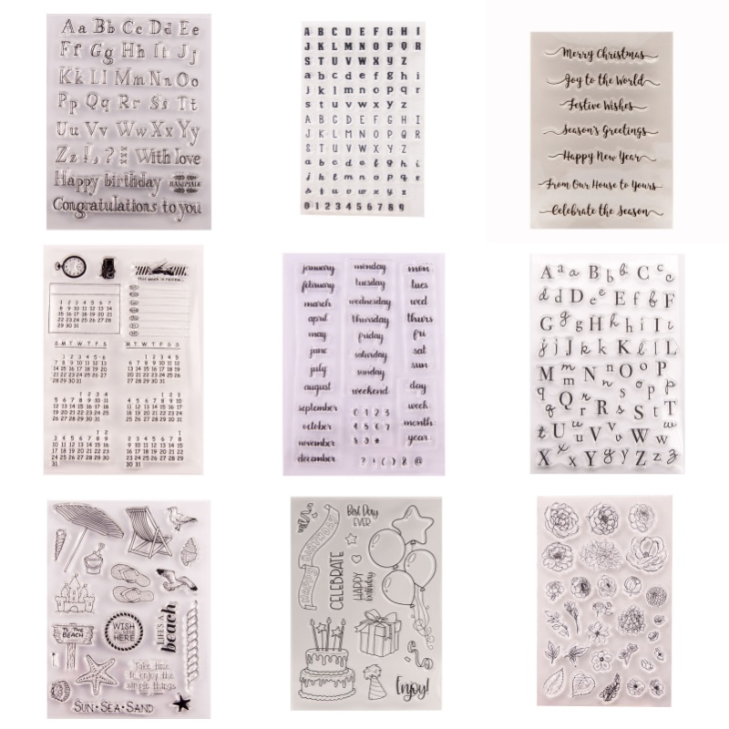 Rubber Date Stamp - Timbri in Gomma Trasparenti con Simboli