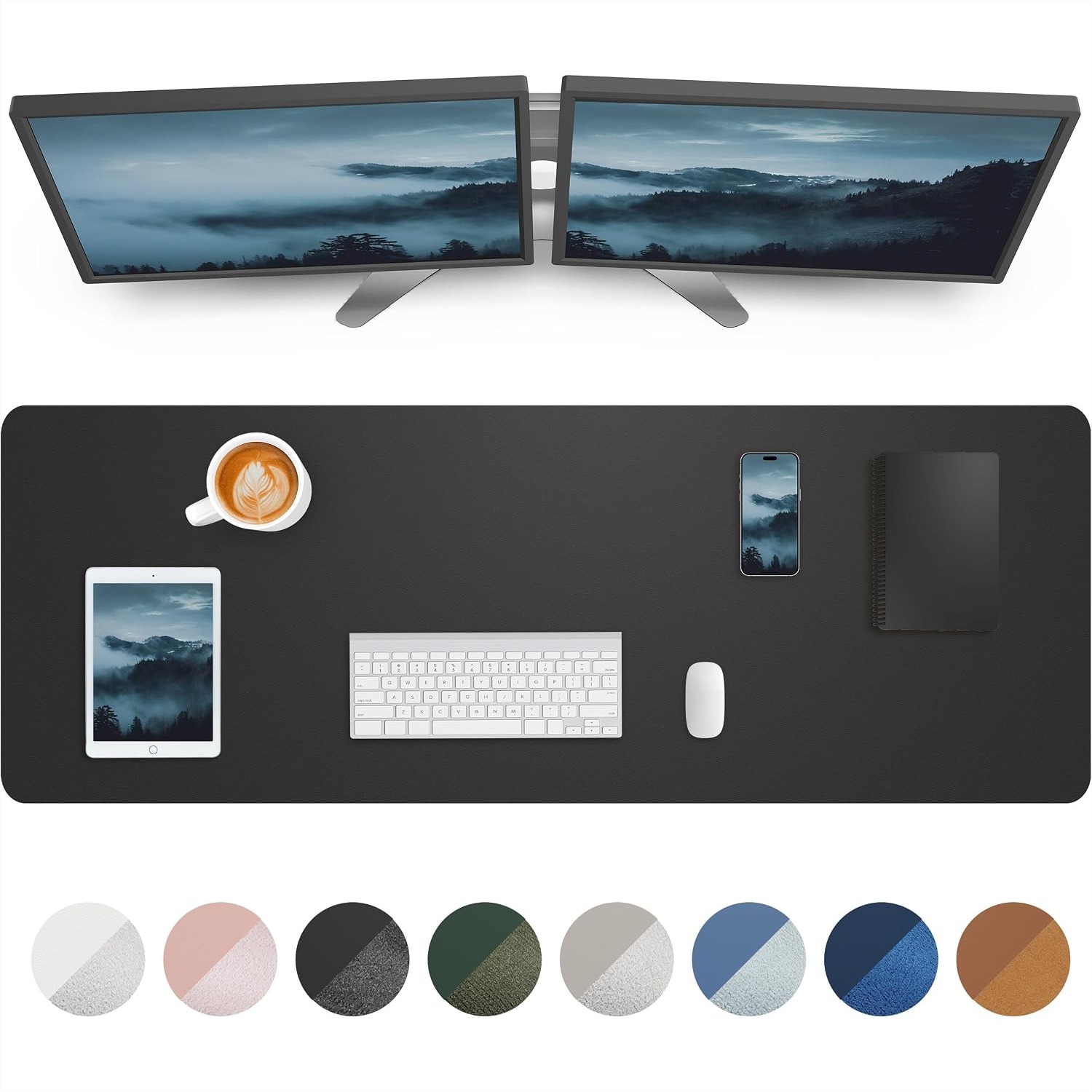 Leather Desk Pad - Tappetino da scrivania grande 55x17 pollici,