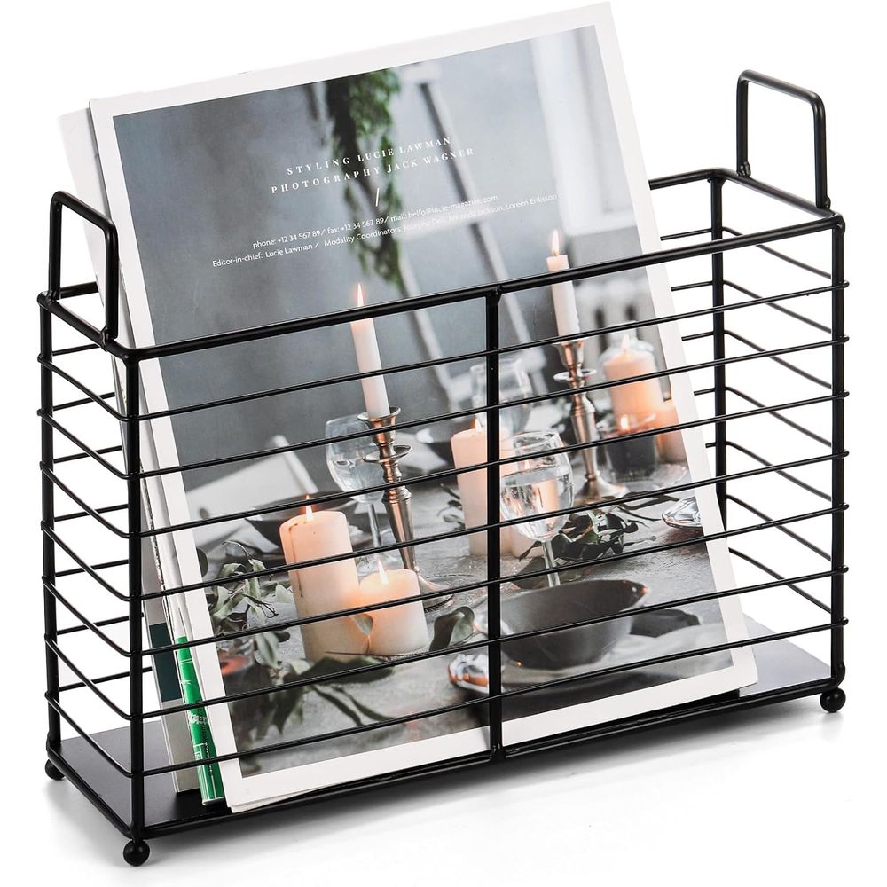 Magazine Holder Rack - Portariviste in Metallo, Cesto Portaoggetti per