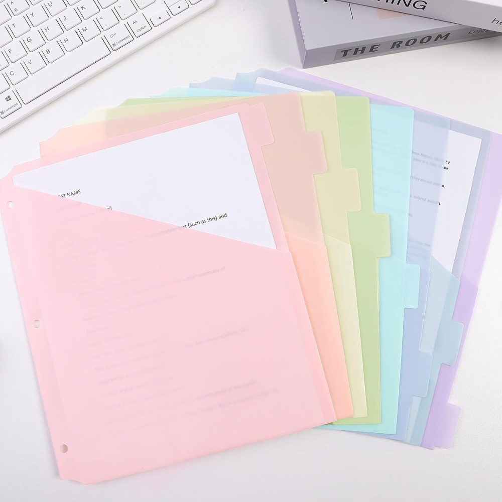 Tab Divider A4 - 8 divisori per raccoglitori A4 pastello