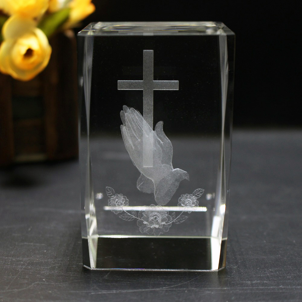 Paper Weight Crystal - Decorazione di cristallo del cubo religioso