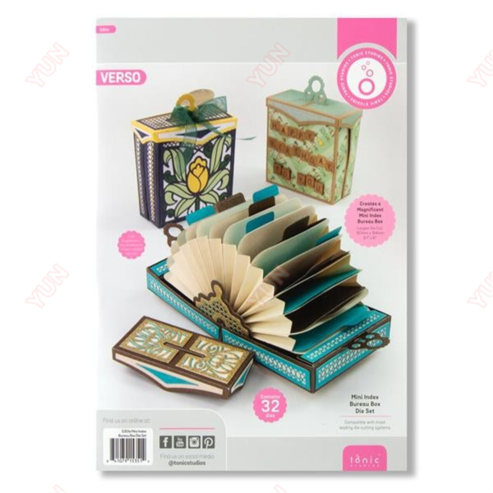 Card Index Box - Set di Mini Fustelle per Scrapbooking,
