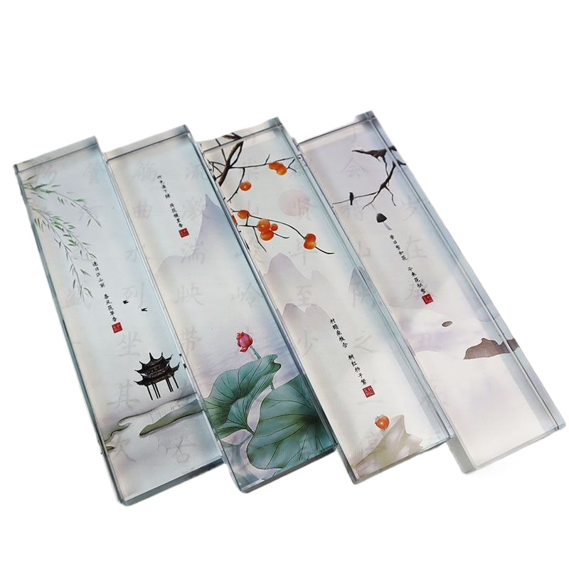 Book Weight Glass - Fermacarte in vetro tradizionale cinese -