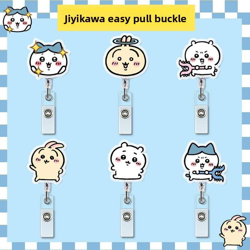 Index Card Holder - Portabadge Retrattile Kawaii Jiyi, Clip Porta