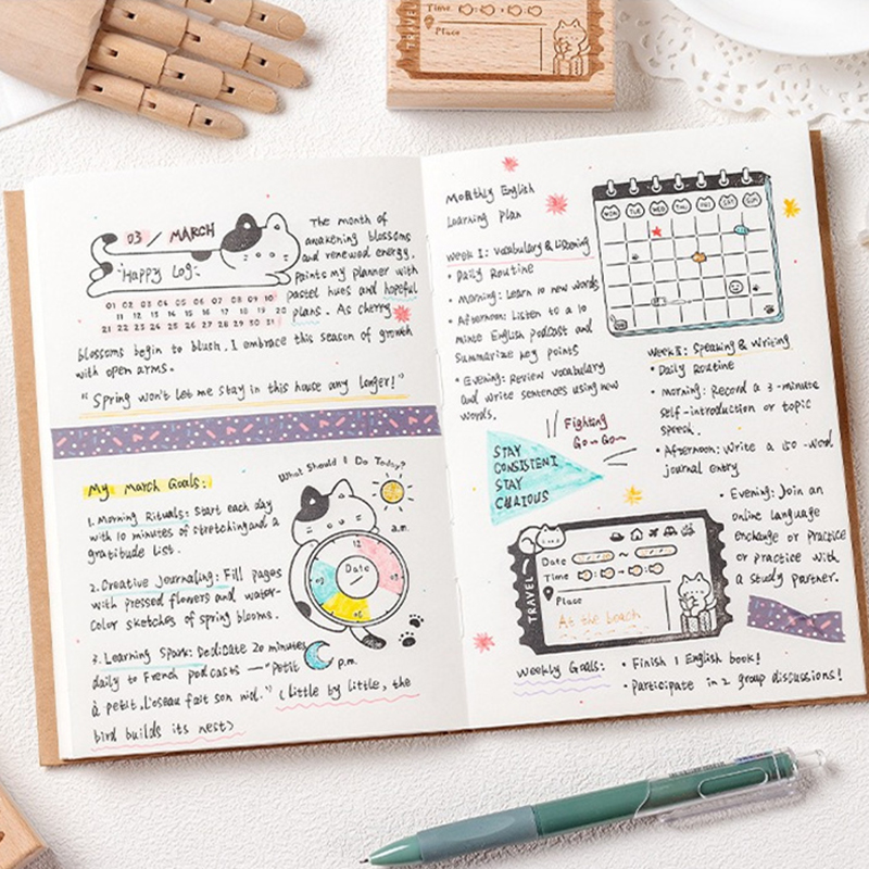 Timbro in legno a forma di gat - Rubber Date Stamp recensione e prezzo