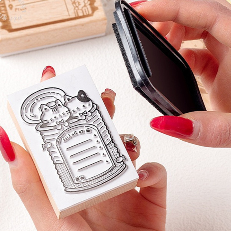 Timbro in legno a forma di gat - Rubber Date Stamp recensione e prezzo
