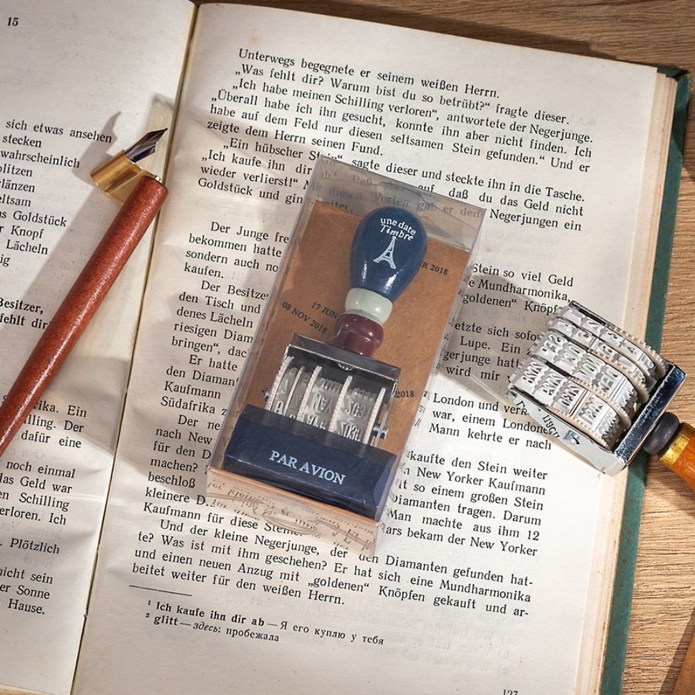 Rullo in legno retrò con data, - Rubber Date Stamp recensione e prezzo