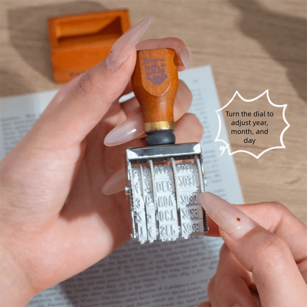 Rullo in legno retrò con data, - Rubber Date Stamp recensione e prezzo